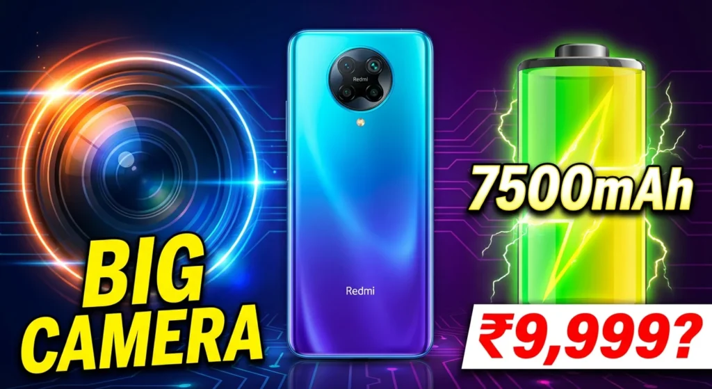 Redmi New Budget Smartphone : Big Camera & 7500mAh Battery at ₹9,999?
