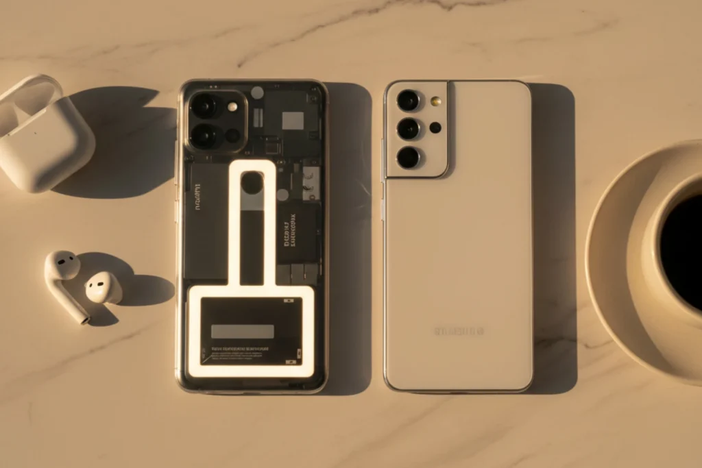 Nothing Phone 3A vs Samsung Galaxy A55 5G camera design comparison best camera phone under 25000