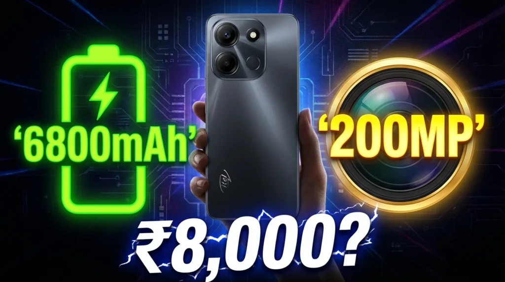 Itel Cheapest Smartphone: 200MP Camera & 6800mAh Battery under ₹8K