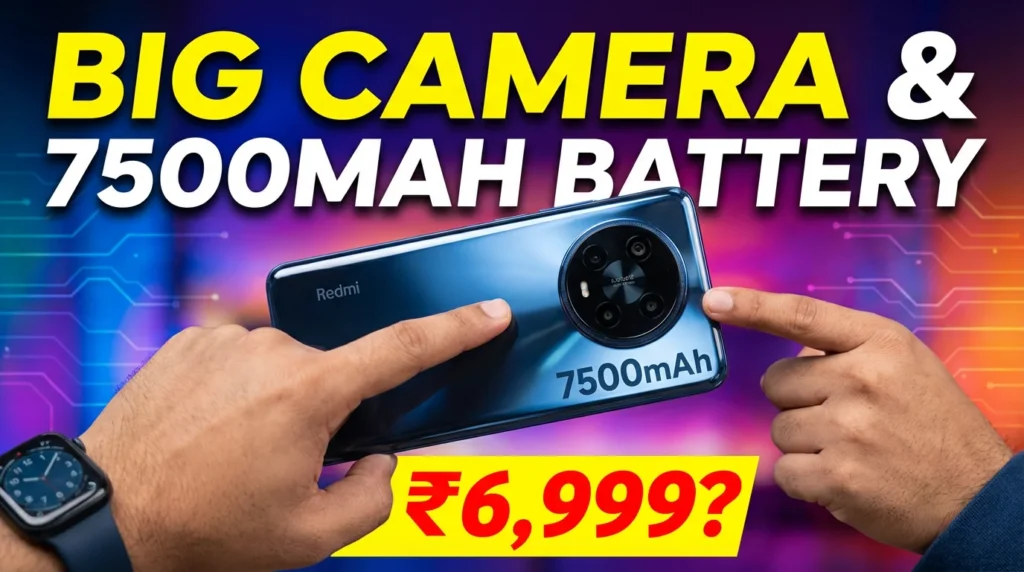 Redmi New Budget Smartphone : Big Camera & 7500mAh Battery at ₹6,999?